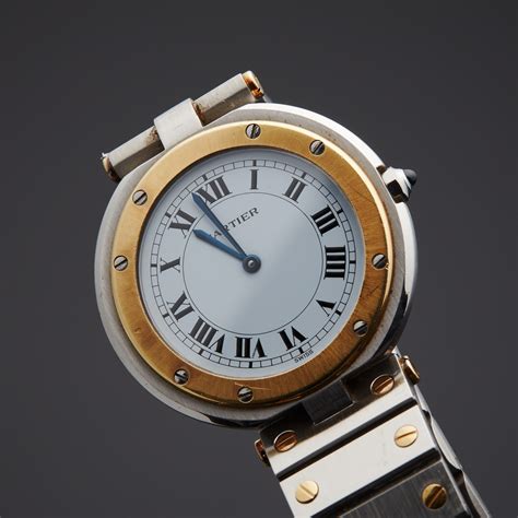 cartier santos round|santos de cartier quartz round.